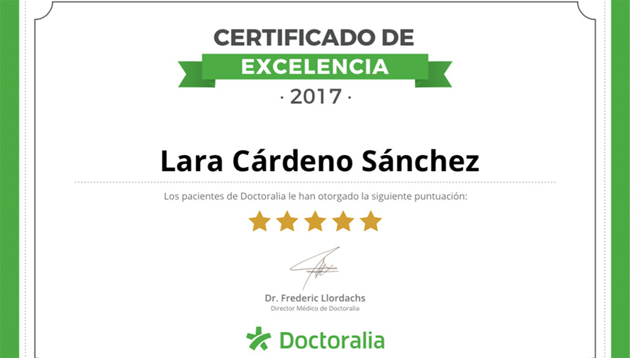 Certificado de excelencia 2017